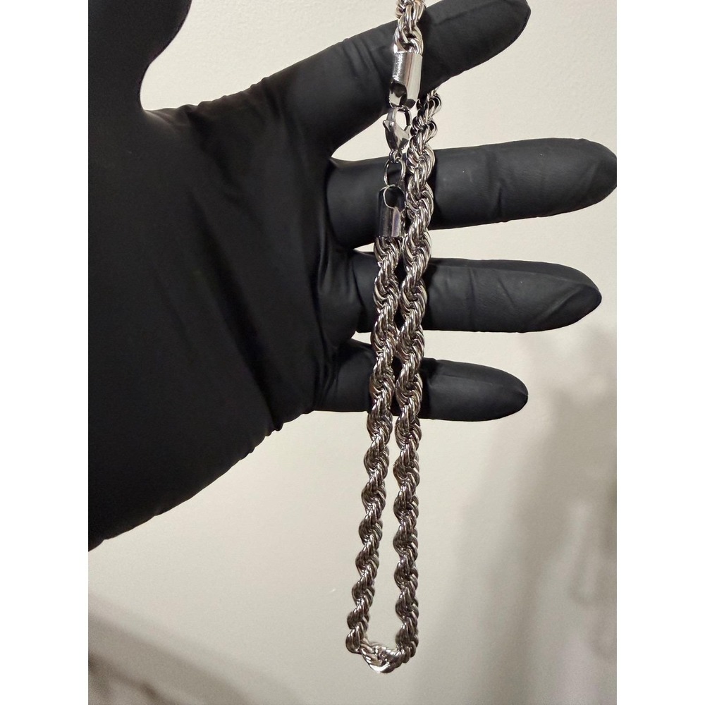 rope chain silver filled 18 inch 7.5mm lobster clasp the big boy - Picture 6 of 7